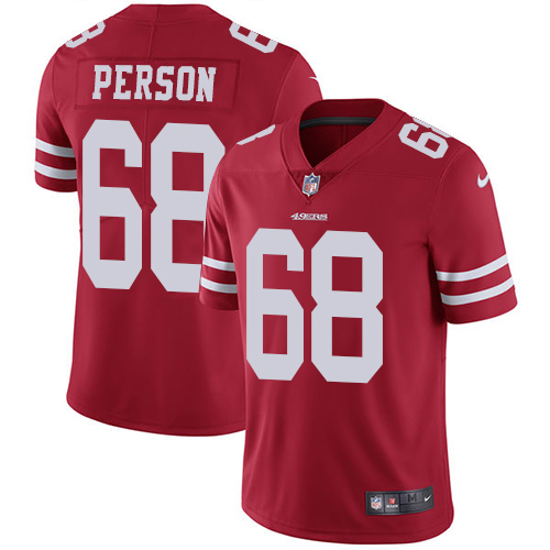 San Francisco 49ers Limited Red Men Mike Person Home NFL Jersey #68 Vapor Untouchable->san francisco 49ers->NFL Jersey
